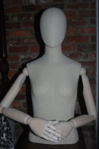 Female mannequin form, wooden articulating arms/hands/fingers ~Steampunk