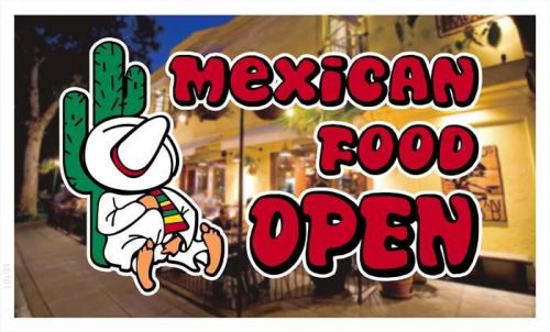 bb101 Mexican Food Open Banner Shop Sign