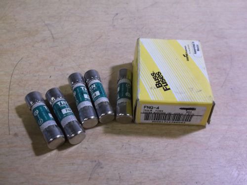 NEW Buss Tron FNQ-4 Lot of 5 Fuses 4A Time Delay *FREE SHIPPING*