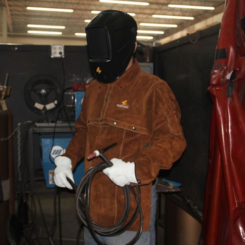 Sparcweld split cowhide leather cape sleeve and bib for mig, tig welding etc. for sale