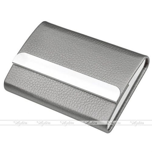 Fashion Gift Stainless Steel Business ID Name Credit Cards Holder Case Grey