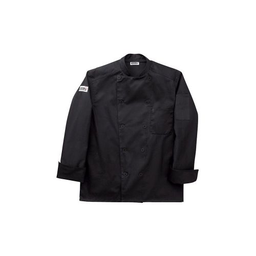 Chefwear 5005-30 lg large black organic five-star chef jacket for sale