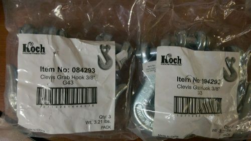 Set of 6 koch clevis grab hook 3/8&#034; #084293 g43 high test brand new for sale
