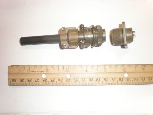 New - ms3106b 14s-7s (sr) with bushing and ms3102r 14s-7p - 3 pin mating pair for sale