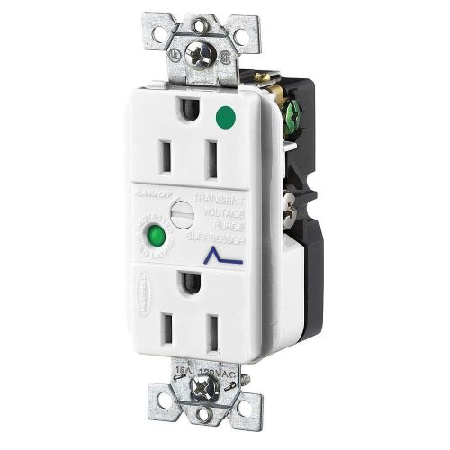 HUBBELL WIRING DEVICE-KELLEMS HBL8262WSA Receptacle,15A,125V,5-15R,2P,3W,1PH