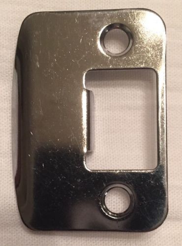 Schlage strikeplate - rounded edges - brushed chrome - used for sale