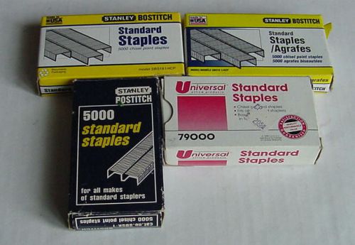 (3)  Boxes STANLEY Bostich Standard Staples;  (1) Box Universal Staples