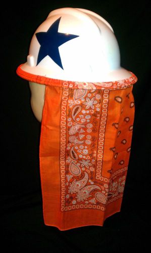 Hard Hat Neck Shade Sun Protector Orange  Bandana