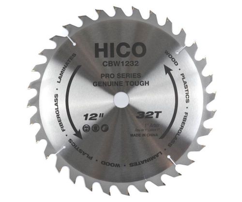 Hico cbw1232 12-inch 32-tooth atb thin kerf general purpose saw blade with 1-... for sale