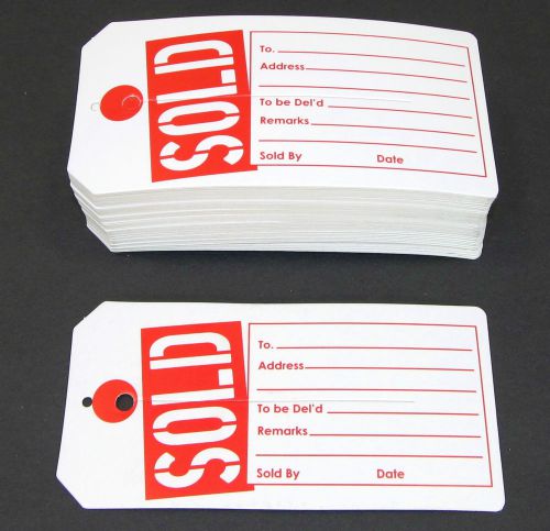 100 ct sold tags for merchandise heavy white card stock w/ slit 2 3/8&#034; x 4 3/4&#034; for sale
