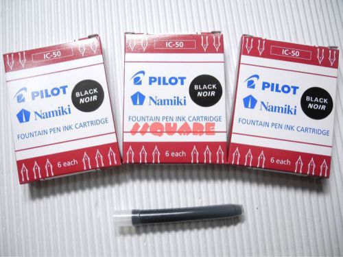 18 x Pilot IC-50 Namiki Fountain Pen Ink Cartridges, Black (3 Boxes)