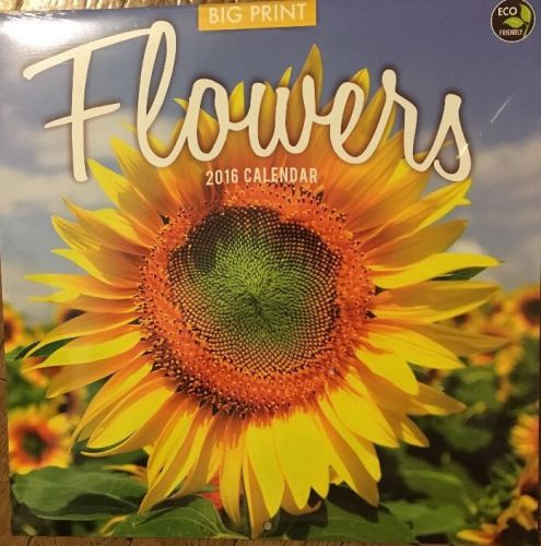 Flowers Big Print 2016 Wall Calendar Eco Friendly New