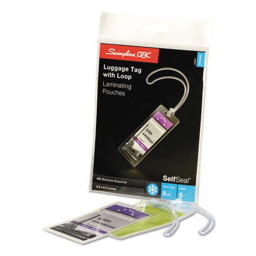 Selfseal single-sided luggage-tag laminating sheets, 8mil, 2 7/8 x 4 5/8, 5/pack for sale