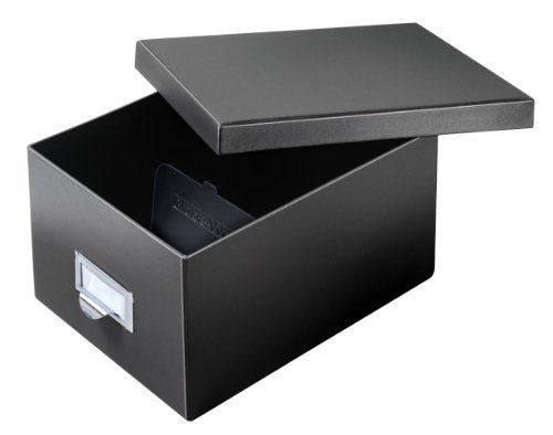 Globe-Weis Fiberboard Index Card Storage Box, 5 x 8 Inches, Solid Black 5X8BLA