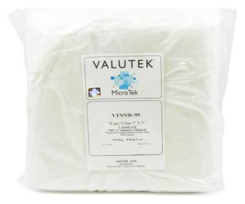 Vtnnw-99 valutek cleanroom nylon knit wiper 9&#034; x 9&#034; (150 ea/bag) for sale
