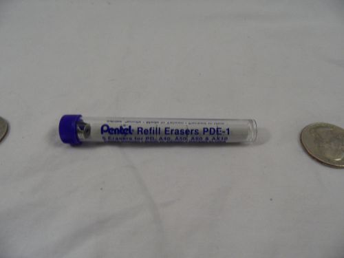 Pentel PDE1 BPK6 Eraser Refill, For Pentel Automatic Pencil, 5 Count, White