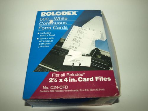 500 Rolodex C24-CFD White Continuous Feed Form Cards 2 1/4&#034; x 4&#034;