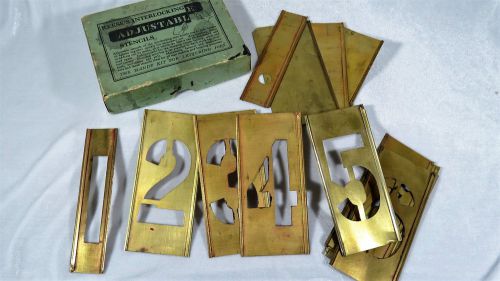 Reese&#039;s Brass Interlocking Adjustable Stencil Numbers 3&#034;, vintage In Box NICE