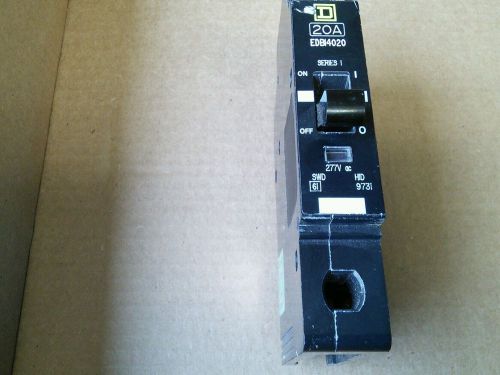 Sq d #edb14020 20 amp 277 volt 1 pole 18k circuit breaker new for sale