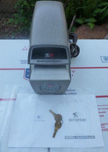RAPIDPRINT ARC-E Date Time Document Stamp W/KEYs Manual NICE Tested Works ObO !!