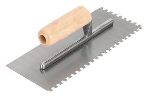 QEP 49713Q ProSeries Notched Trowel with Wood Handle, 1/4&#034; x 1/4&#034; x 1/4&#034;