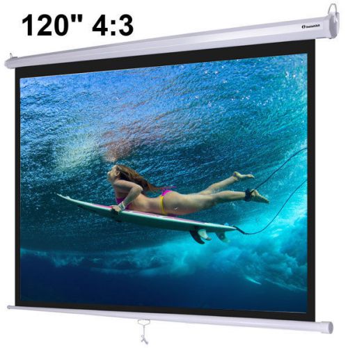 Instahibit 120&#034; 4:3 Manual Pull Down Ceiling Projector Screen 1501