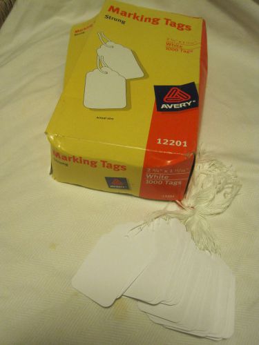 Avery white marking tags strung, 2.75 x 1.11/16&#034; pack of 1000? #12201 in box0717 for sale