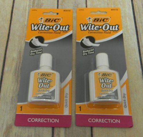 2x Bic Wite/White Out Quick Dry Correction Fluid 50604 .7 Fl Oz. Each