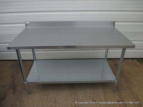 New stainless steel work prep table 60&#034; x 30&#034; , with back splash, nsf for sale