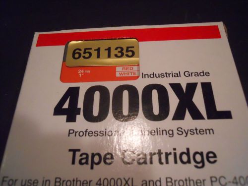 BROTHER 4000XL RED ON WHITE 1 INCH (24 mm) LABEL TAPE
