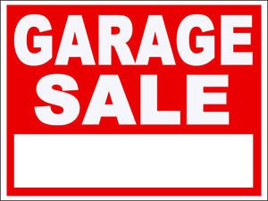 Garage Sale Sticker 7.5&#034; by 10.75&#034; Red Advertising Sales Yard