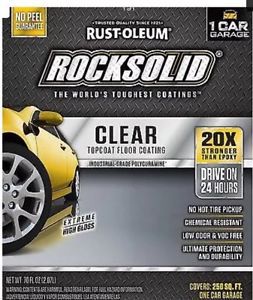 Rust-Oleum Rocksolid Clear Topcoat Floor Coating 1 Car Garage Kit 286897