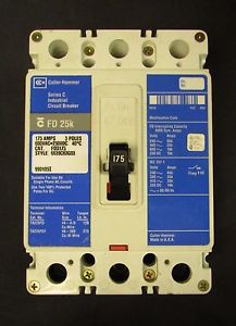CUTLER HAMMER Type FD Circuit Breaker 3 Pole 175 Amp FD3175