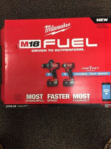 Milwaukee M18 Fuel 2796-22 HammerDrill, Impact Driver, Brand New, One Key