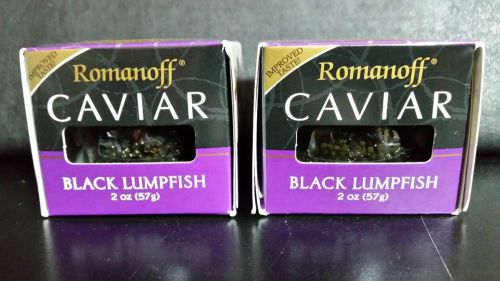 2 X Romanoff Caviar Black Lumpfish, 2 oz Jars