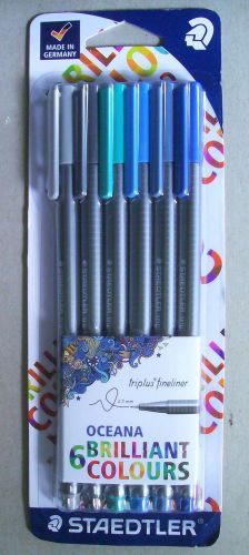 6 Staedtler Triplus Fineliner 0.3mm Pens Assorted Color