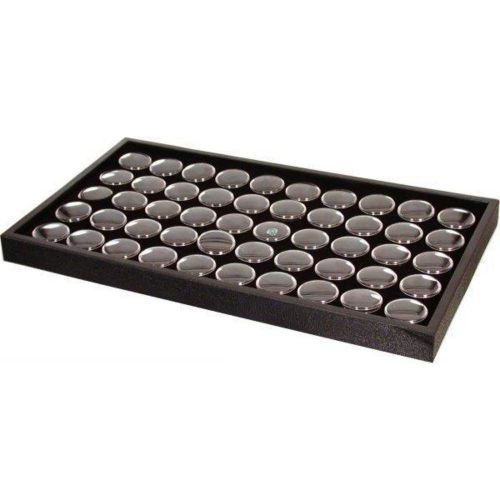 50 Black Gem &amp; Coin Jars Stackable Display Travel Tray