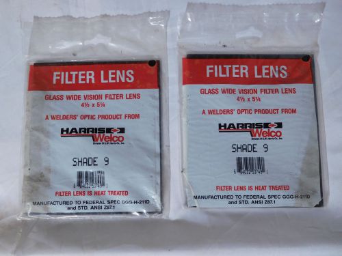 2-Count Heat Treated Filter Lens by Harris Welco Shade 9 4.5&#034; x 5 1/4&#034;