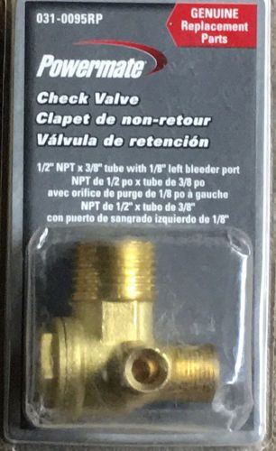 Powermate vx 031-0095rp 90-degree left check valve 1/2 inch new free shipping for sale