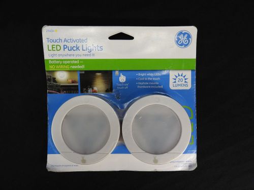 New GE 25434 Home Battery Operated Touch Activated LED Puck Lights - White