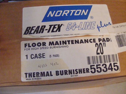 5 Norton Floor Pad 20&#034; Thermal Burnisher Bear-Tex Pads 55345 Polishing Case Box