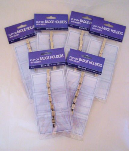 Lot of 48 Clip On Name Badge Holders with Inserts