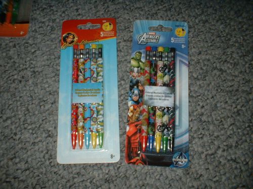 WONDER WOMAN &amp; MARVEL AVENGERS COLORED MECHANICAL PENCILS (10) NEW FREE SHIPPING
