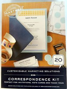 Gartner Correspondence Kit 20 Cards Customizable Marketing Solutions Blue Aqua
