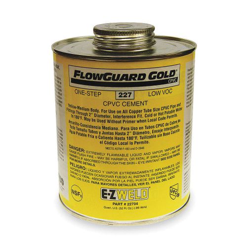 Ez weld cement, yellow, 32 oz. for cpvc pipe and fittings new free shipping #xx# for sale