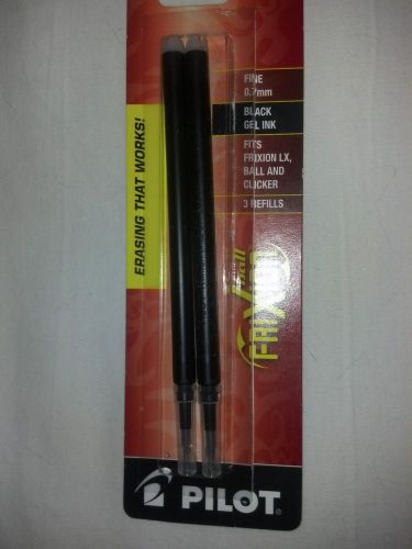 Pilot FriXion Gel Pen Refill, 2-Pak Erasable Ink, Fine, Black 0.7mm (77330) New