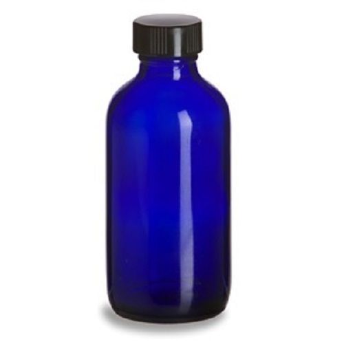 12pcs - 4 oz boston round blue bottle (120 ml) with cap for sale