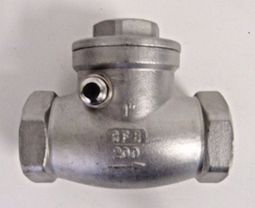 New 1 inch fnpt swing check valve 304 ss (cf8) 200 psi wog nib for sale