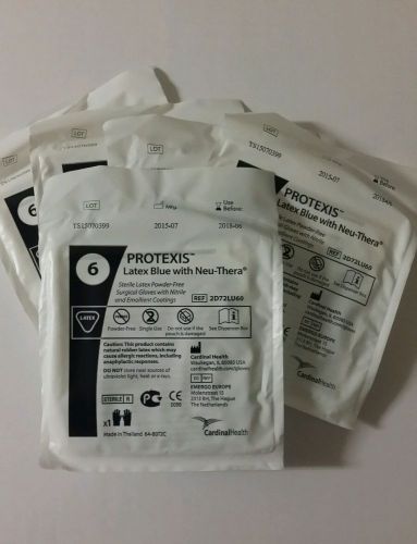 5 pair surgical gloves protexis latex with neu-thera size 6 exp 06/18 . for sale
