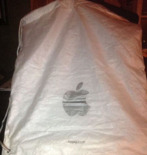 Apple Store Plastic Bag Drawstring Merchandise Shopping Apple Logo Backpack USED